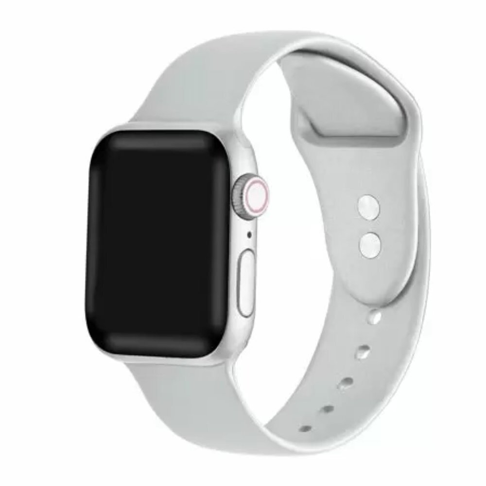 Posh Tech Apple Watch Silicone Band with Pins in Silver Size 38/40/41 MM